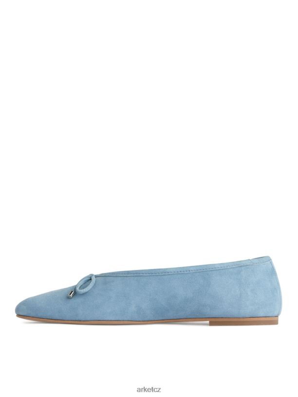 ženy ARKET semišová balerína obuv světle modrá J8R2D716