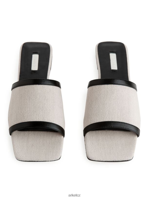 ženy ARKET plátěné skluzavky obuv světle béžová/bílá J8R2D712