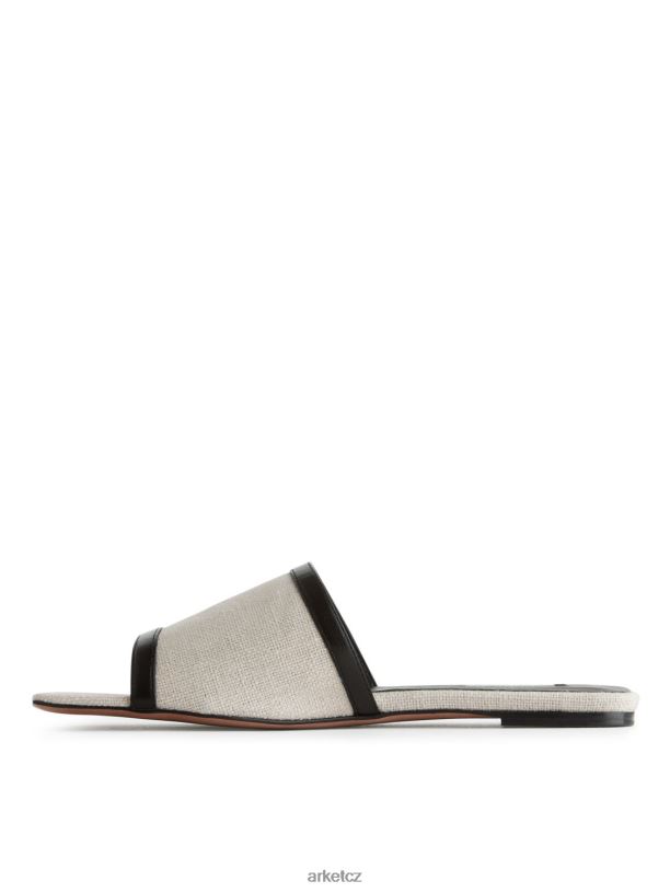 ženy ARKET plátěné skluzavky obuv světle béžová/bílá J8R2D712