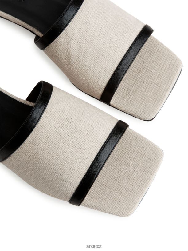 ženy ARKET plátěné skluzavky obuv světle béžová/bílá J8R2D712