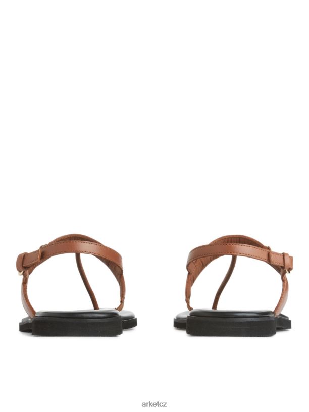 ženy ARKET kožené tanga sandály obuv hnědý J8R2D706