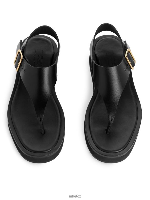ženy ARKET masivní kožené sandály obuv Černá J8R2D705