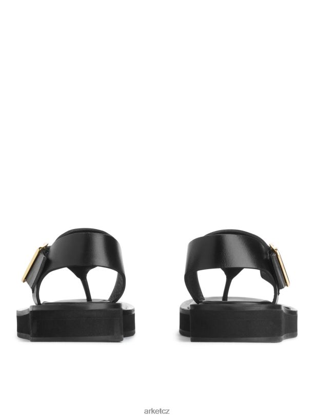 ženy ARKET masivní kožené sandály obuv Černá J8R2D705