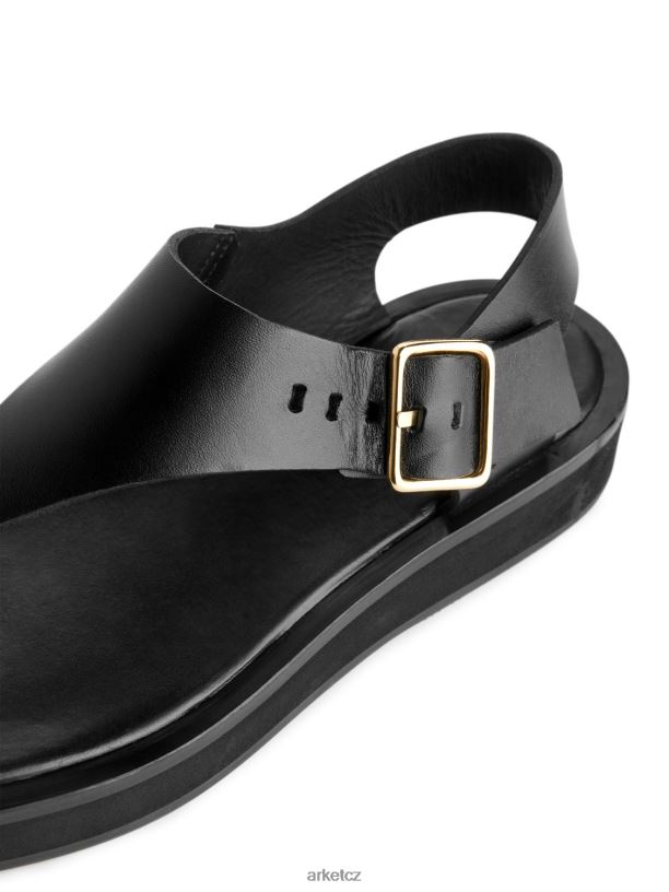 ženy ARKET masivní kožené sandály obuv Černá J8R2D705