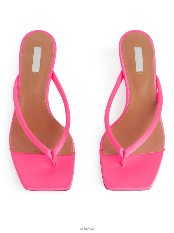 ženy ARKET nazouvací saténové sandály obuv růžový J8R2D703
