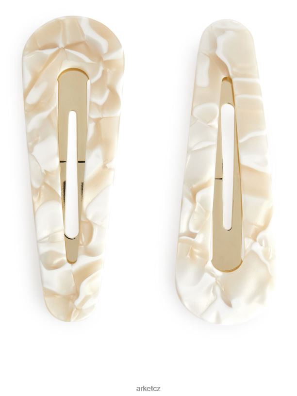 ženy ARKET sada sponek do vlasů 2 ks Příslušenství bílá perla J8R2D853