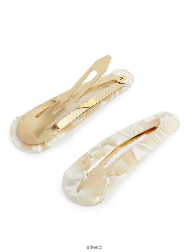 ženy ARKET sada sponek do vlasů 2 ks Příslušenství bílá perla J8R2D853