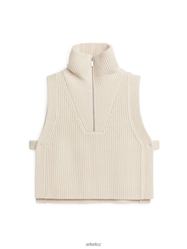 ženy ARKET vlněný límec na zip Příslušenství špinavě bílé J8R2D844