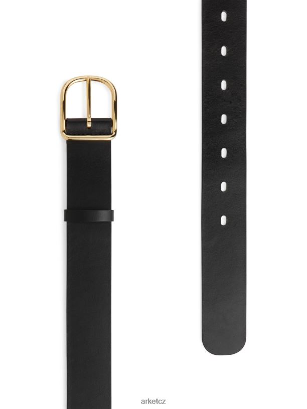 ženy ARKET Kožený pásek Příslušenství Černá J8R2D829