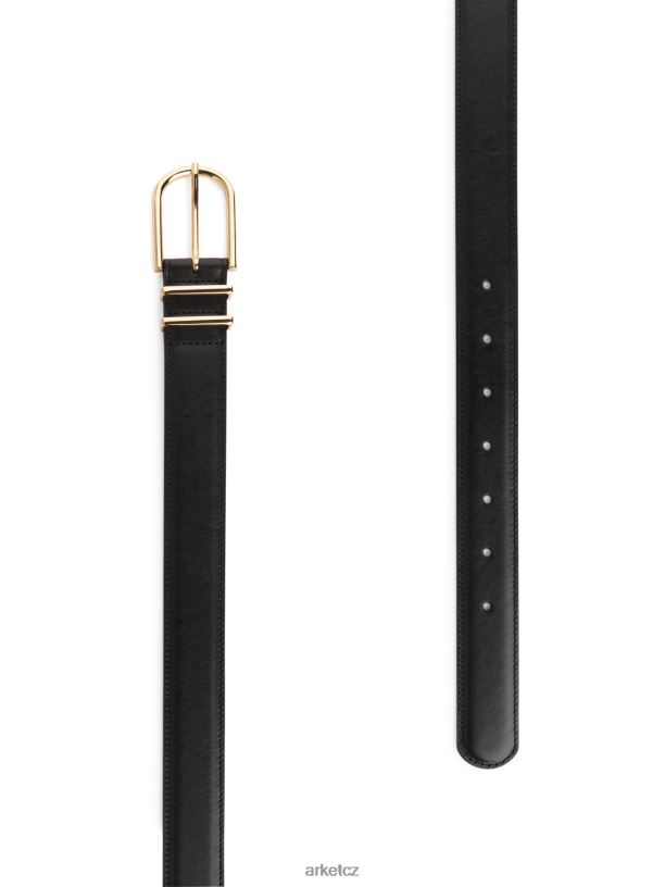 ženy ARKET Kožený pásek Příslušenství Černá J8R2D839