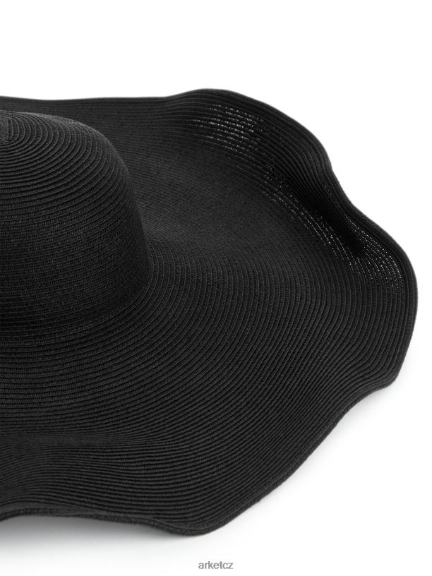 ženy ARKET slaměný klobouk se širokou krempou Příslušenství Černá J8R2D823