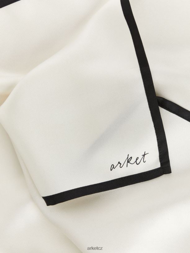 ženy ARKET hedvábná šála Příslušenství špinavě bílá/černá J8R2D841