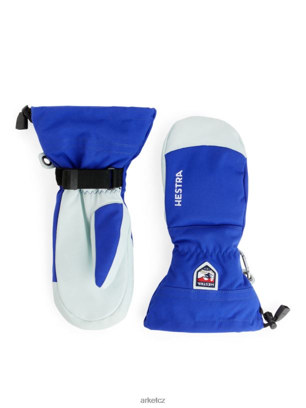 ženy ARKET hestra armádní kožené lyžařské rukavice Příslušenství jasně modrá/bílá J8R2D883