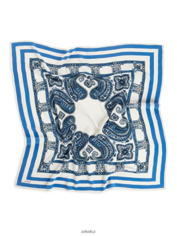 ženy ARKET potištěný hedvábný šátek Příslušenství bílá/modrá J8R2D843