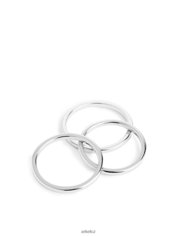 ženy ARKET Sada 3 prstenů ze stříbra Příslušenství stříbrný J8R2D793