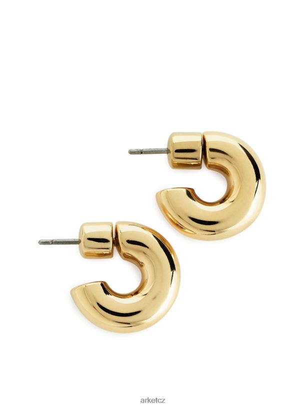 ženy ARKET malé pozlacené kruhové náušnice Příslušenství zlato J8R2D808