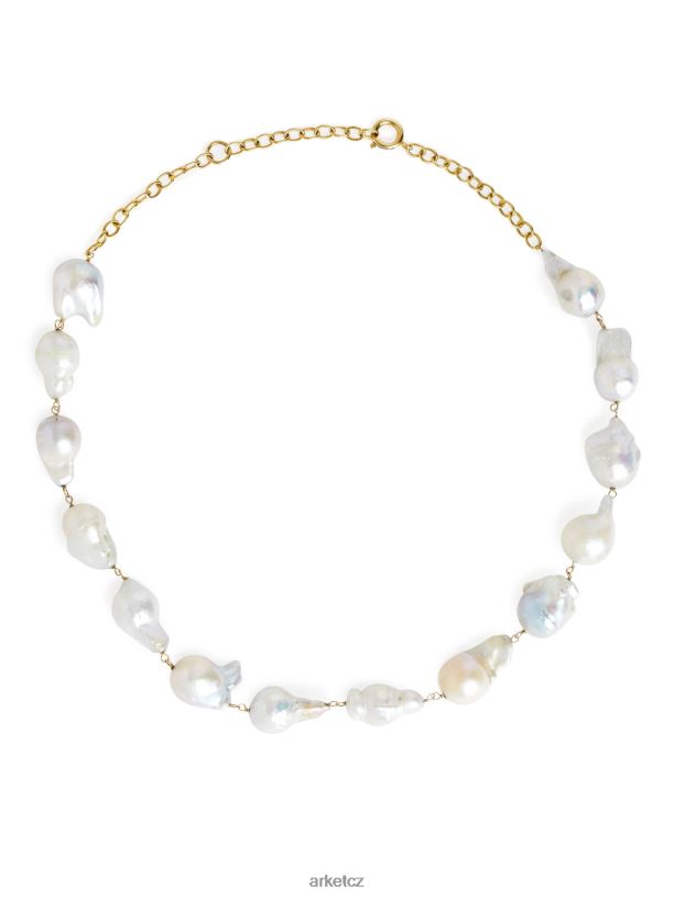 ženy ARKET náhrdelník ze sladkovodních perel Příslušenství zlatá/bílá J8R2D778