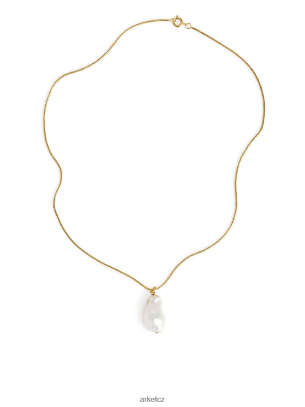 ženy ARKET náhrdelník ze sladkovodních perel Příslušenství zlatá/bílá J8R2D781