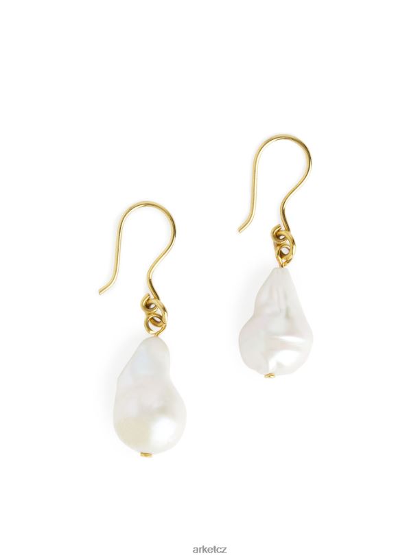 ženy ARKET náušnice s háčkem ze sladkovodních perel Příslušenství zlatá/bílá J8R2D784