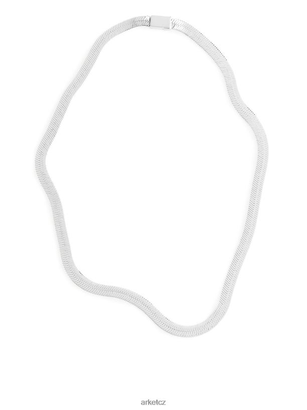 ženy ARKET postříbřený řetízkový náhrdelník Příslušenství stříbrný J8R2D807