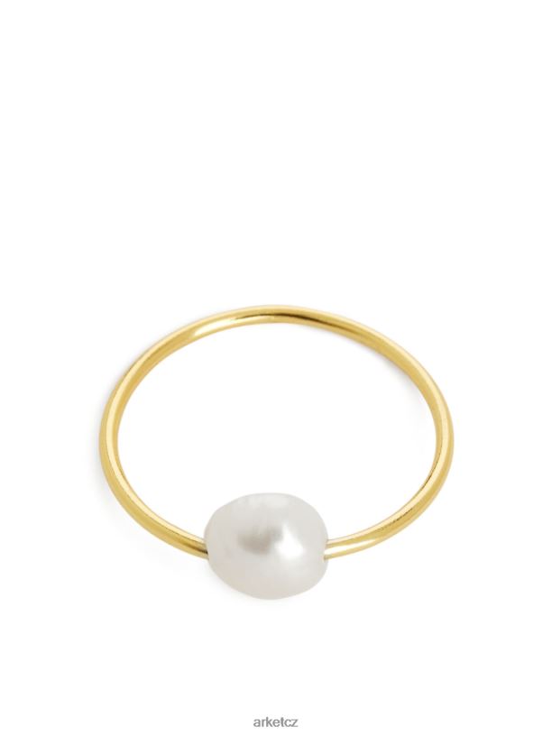 ženy ARKET pozlacený prsten malíček Příslušenství zlatá/bílá J8R2D789